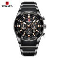 REWARD 81011M New Mens Watches Luxury Blue Military Sport Watch Men Leather Waterproof Quartz Wishwatch Relogio Masculino